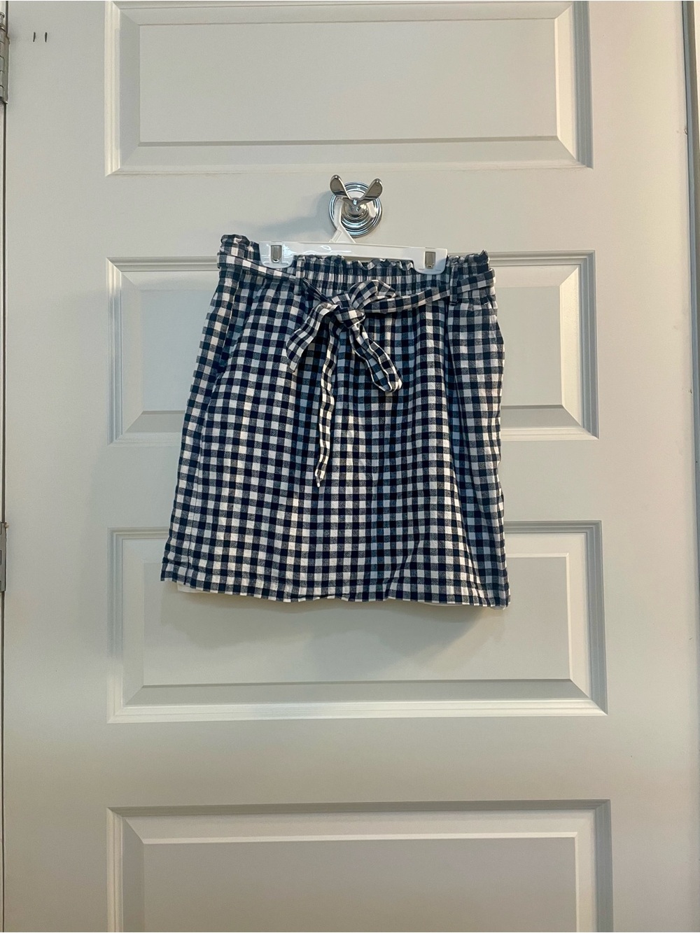 J.Crew Reimagined Women’s Black & White Gingham Linen-Cotton Skirt, S